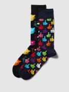 Happy Socks Socken mit Allover-Muster im 2er-Pack Modell 'Classic Cat'...