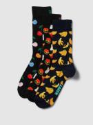 Happy Socks Socken mit Allover-Muster im 3er-Pack in Marine, Größe 41/...