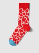 Happy Socks Socken im Allover-Look Modell 'HEART' in Rot, Größe 36/40