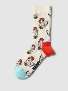 Happy Socks Socken mit Allover-Muster Modell 'Rooster' in Offwhite, Gr...