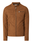 Jack & Jones Jacke mit Biker-Look Modell 'Rocky' in Cognac, Größe S