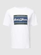 Jack & Jones T-Shirt mit Label-Print Modell 'JORWAYNE' in Weiss, Größe...