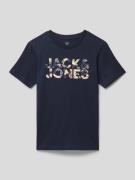 Jack & Jones T-Shirt aus reiner Baumwolle Modell 'JEFF' in Marine, Grö...