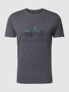 Alpha Industries T-Shirt mit Label-Print in Anthrazit, Größe M
