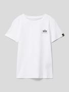 Alpha Industries T-Shirt mit Label-Print in Weiss, Größe 140