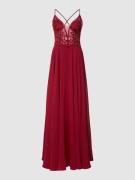 Luxuar Abendkleid mit floraler Spitze in Rot, Größe 32