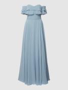 Luxuar Abendkleid mit Taillenpasse in Bleu, Größe 46