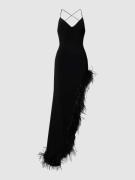 Luxuar Abendkleid mit Federbesatz in Black, Größe 40
