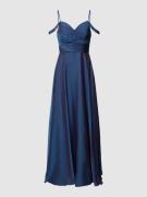 Luxuar Abendkleid in Wickel-Optik in Blau, Größe 34