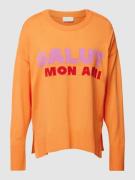 Milano Italy Sweatshirt mit gerippten Abschlüssen in Orange, Größe XS