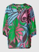 Milano Italy Bluse mit Allover-Print Modell 'Tropical Flower' in Gruen...