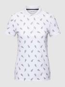 Montego Poloshirt mit Allover-Muster in Weiss, Größe M