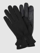 Roeckl Touchscreen-Handschuhe mit Lederbesatz in Black, Größe 7