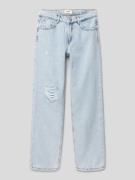 Only Straight Fit Jeans im Destroyed-Look in Hellblau, Größe 140