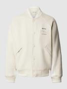 Tommy Jeans College-Jacke mit Label-Stitching in Beige, Größe L