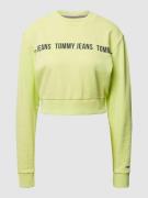 Tommy Jeans Cropped Sweatshirt aus Bio-Baumwolle in Gelb, Größe M