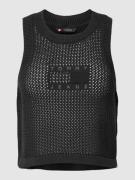 Tommy Jeans Stricktop mit Label-Stitching Modell 'OPEN' in Black, Größ...