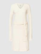ICHI Knielanges Kleid mit Taillenband Modell 'Kava' in Sand Melange, G...