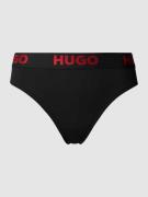 HUGO String mit Logo-Bund in Black, Größe XS