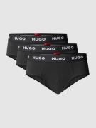 HUGO Slip mit Label-Schriftzug im 3er-Pack in Black, Größe L