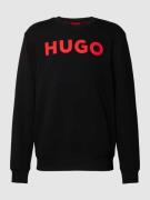 HUGO Sweatshirt mit Label-Detail Modell 'Dem' in Black, Größe M