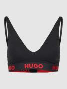 HUGO Triangel-BH mit elastischem Logo-Bund Modell 'SPORTY' in Black, G...