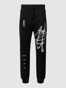 HUGO Sweatpants aus Baumwolle mit Label-Print Modell 'Drangell' in Bla...