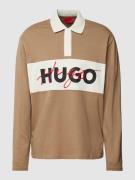 HUGO Poloshirt mit Label-Print Modell 'Dilvret' in Camel, Größe S