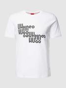 HUGO T-Shirt mit Label-Statement-Print Modell 'Davalon' in Weiss, Größ...