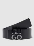 HUGO Ledergürtel mit Pinschließe in metallic in Black, Größe 100