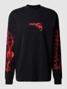 HUGO Sweatshirt mit Motiv-Prints Modell 'Dequaliom' in Black, Größe S