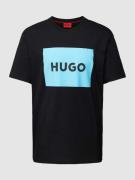 HUGO T-Shirt mit Label-Print Modell 'DULIVE' in Black, Größe S