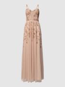 LACE & BEADS Abendkleid mit Zierstein- und Paillettenbesatz in Rose, G...