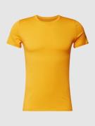 HOM T-Shirt in unifarbenem Design Modell 'Tencel' in Messing, Größe M