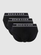 Schiesser Slip mit Logo-Bund im 3er-Pack in Black, Größe S