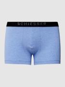 Schiesser Trunks in melierter Optik Modell 'Piqué' in Bleu, Größe L