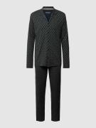 Schiesser Pyjama mit Allover-Muster Modell 'Fine' in Marine, Größe 50
