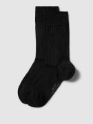 camano Socken mit Ripp-Optik im 2er-Pack Modell 'SHADOW' in Black, Grö...
