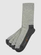camano Socken mit Label-Print im 4er-Pack in Mittelgrau, Größe 43/46