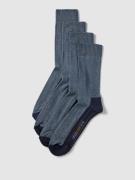 camano Socken mit Label-Print im 4er-Pack in Marine, Größe 39/42