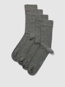 camano Socken mit Label-Detail im 4er-Pack in Mittelgrau, Größe 36/40