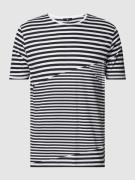 Cinque T-Shirt mit Streifenmuster in Weiss, Größe S
