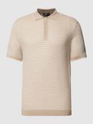 Cinque Slim Fit Poloshirt mit Streifenmuster Modell 'Flavius' in Sand,...
