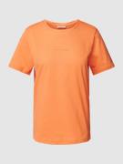 Marc O'Polo Denim T-Shirt in unifarbenem Design in Orange, Größe XS