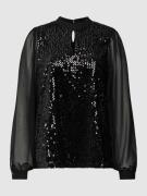 More & More Bluse mit Paillettenbesatz in Black, Größe 44