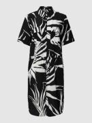comma Hemdblusenkleid aus Viskose mit Allover-Muster in Black, Größe 3...