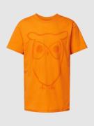Knowledge Cotton Apparel T-Shirt mit Motiv-Print in Orange, Größe S