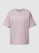 Knowledge Cotton Apparel Oversized T-Shirt mit Label-Print in Mauve, G...