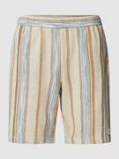 Knowledge Cotton Apparel Bermudas mit Streifenmuster in Beige, Größe S