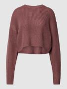 Only Cropped Strickpullover mit Streifenmuster Modell 'MALAVI' in Mauv...
